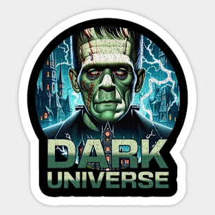 Distressed Vintage Look Frankenstein Monster Dark Universe Portal Style Sticker